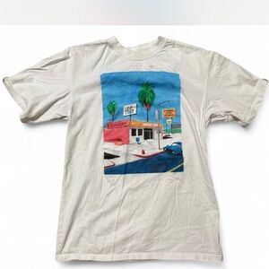 Nike White Tee with Colorful Urban Graphic